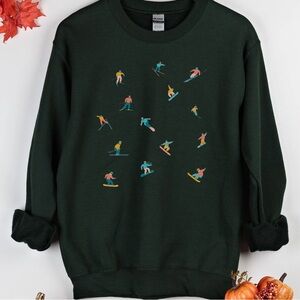 Woman Skiing Graphic sweatshirt - Green